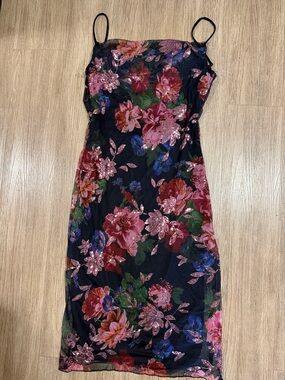 Katia Rae  Sequin Slip Dress in Black and Pink sequins size Junior xL